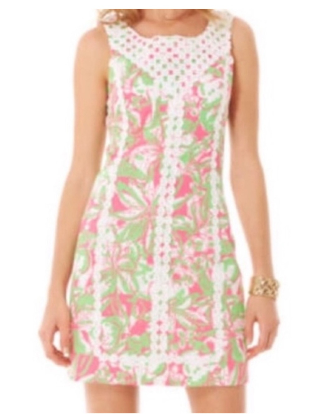 Lilly Pulitzer Pink Green White Floral Mini Dress - Picture 2 of 9